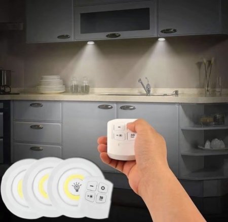 3 سبوتات إضاءة مع ريموت تحكم